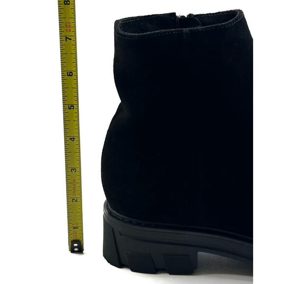 La Canadienne Womens Black Suede Zip Ankle Boots Booties Lug Sole Size 7M New - Picture 9 of 13